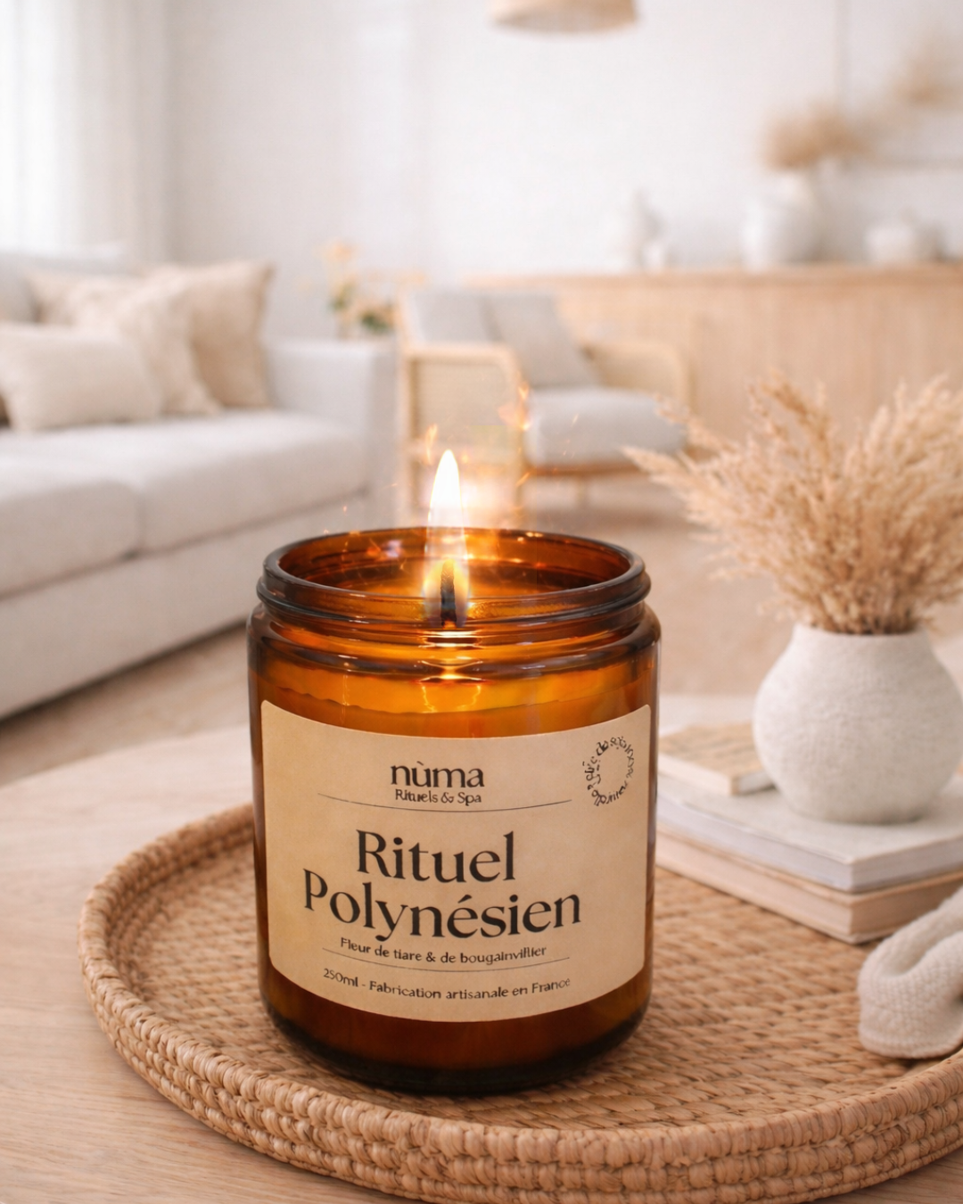 🕯️ Rituel Polynésien – Bougie parfumée 250 ml