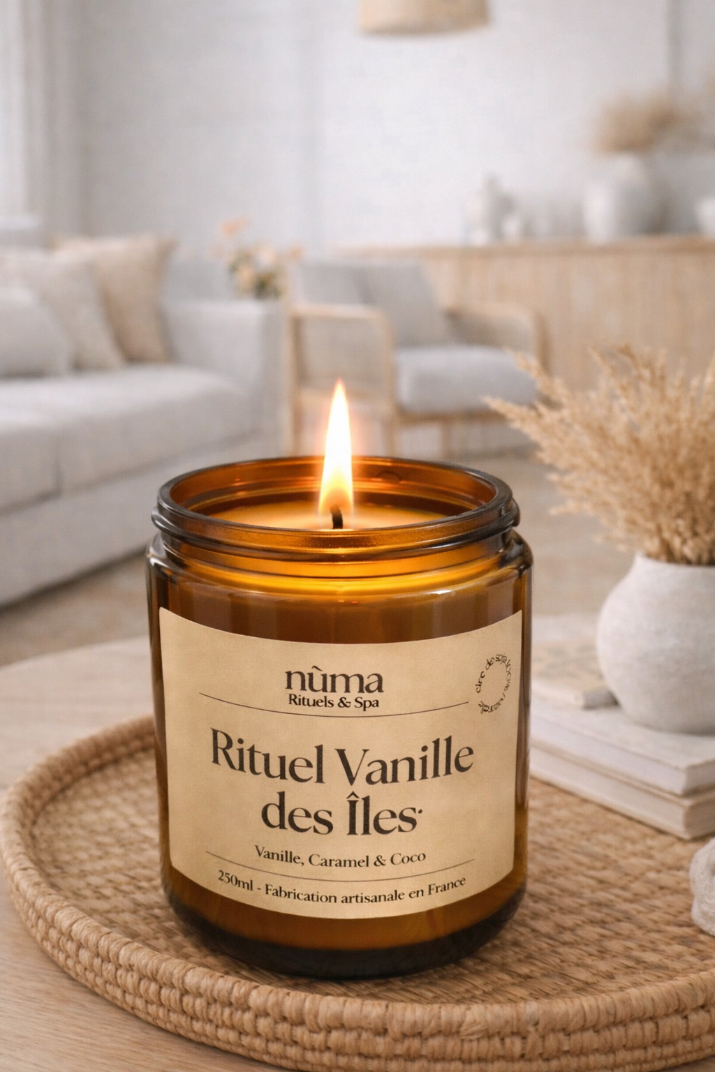 🕯️ Rituel Vanille des Îles – Bougie parfumée 250 ml